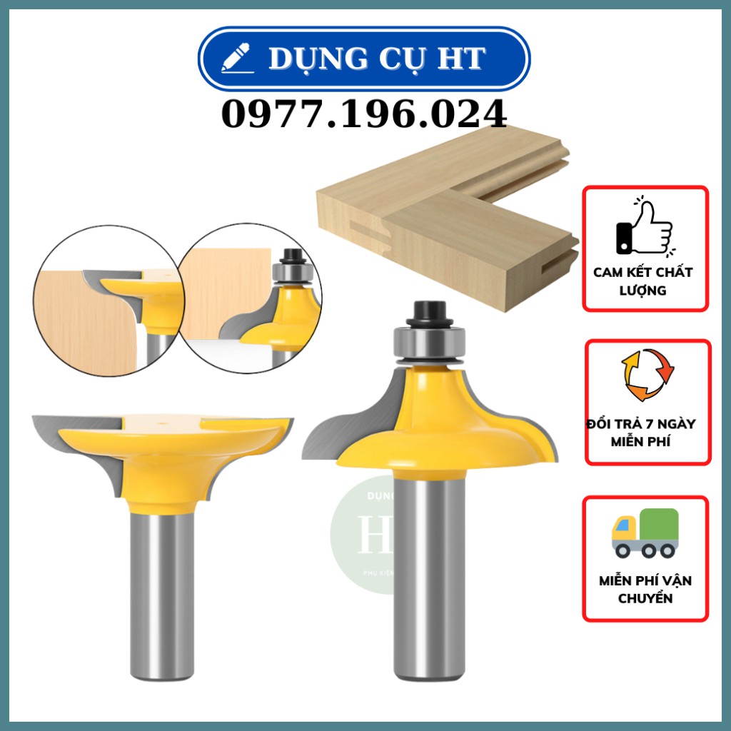 Bộ 2 mũi phay gỗ làm đố mộng cửa cốt 12,7mm