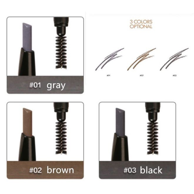 (hàng Mới Về) Bút Kẻ Lông Mày 2 Đầu 3 Màu Tùy Chọn Fa18 Focallure | BigBuy360 - bigbuy360.vn