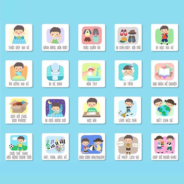 Bảng khen thưởng kích thước 38x40cm, 20 thẻ hoạt động, 42 stickers ngôi sao