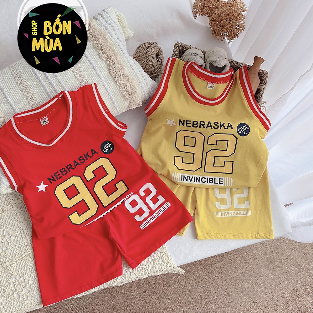 Đồ Bộ Thể Thao Bé Trai 🎁🎁 23-38kg Đồ đá banh ba lỗ bé trai chất cotton mát mỏng-SHOP BỐN MÙA