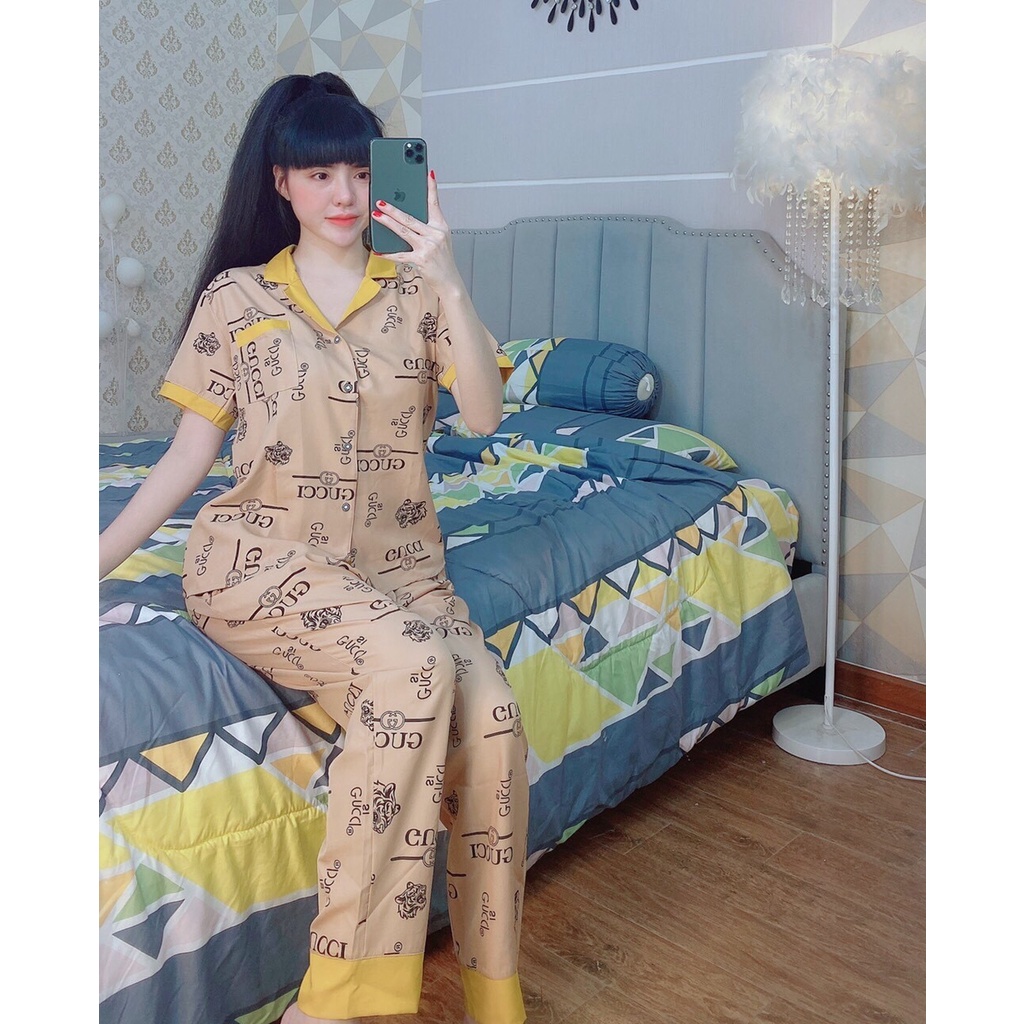 [ollboyllo] Bộ Đồ Ngủ Pijama Nữ Dài -Pizama Dài Thái Phi Bóng Hoạt Hình Cute Dễ Thương size 40-65 kg