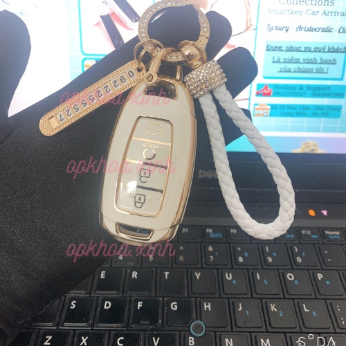 Ốp Khóa Xe Hyundai Accent 4 Nút Bấm New Mạ Vàng Cao Cấp Thế Hệ Mới - Vỏ Bọc Chìa Khóa Silicone Accent