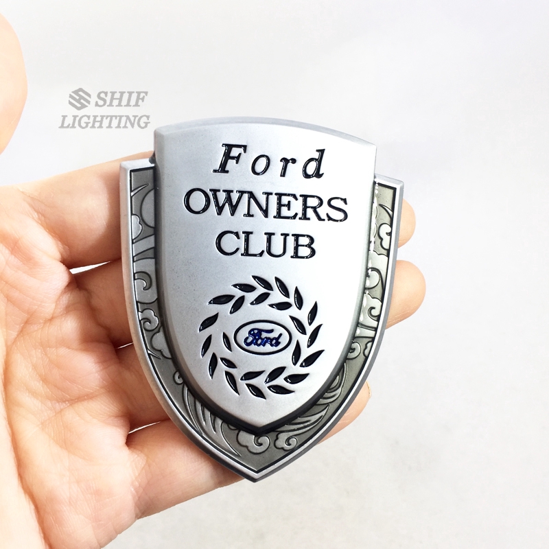 Logo dán trang trí xe hơi khắc chữ Ford OWNERS CLUB bằng kim loại cho xe FORD