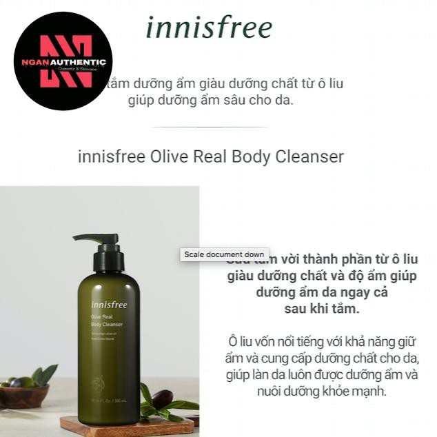 [Chính hãng] Sữa tắm dưỡng ẩm sâu từ ô liu innisfree Olive Real Body Cleanser 300ml