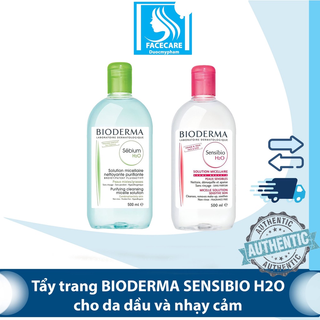 Nước Tẩy Trang Bioderma H20 Dành Cho Da Dầu Sebium, Da Nhạy Cảm Sensibio 500ml