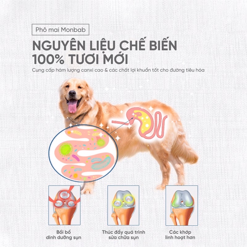 [Lẻ 1 viên] Snack thưởng phô mai cho chó mèo Monbab, bánh thưởng sữa bò dinh dưỡng giàu canxi lẻ 14g