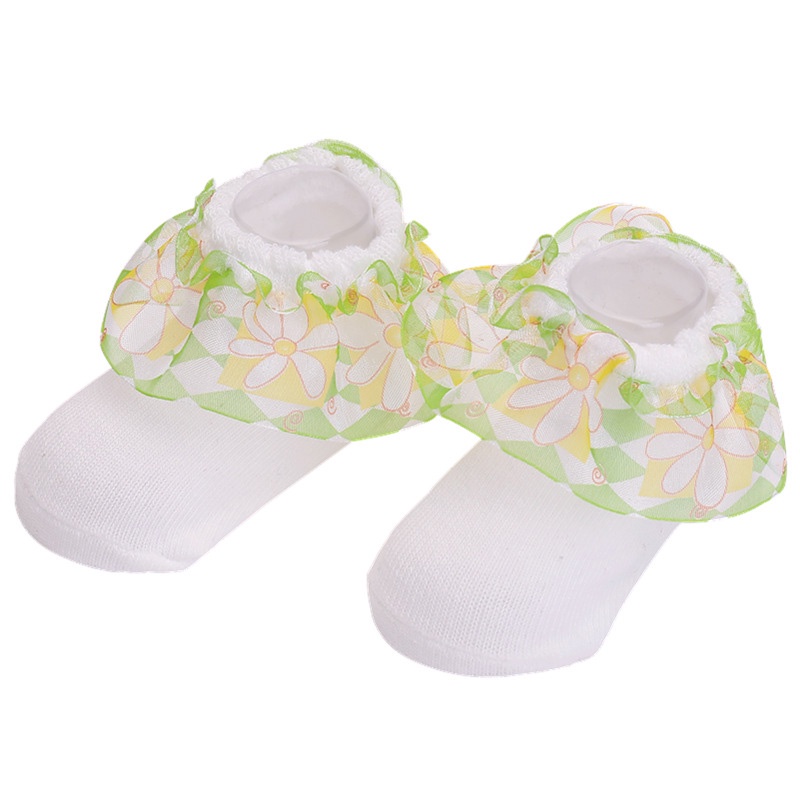 Tất Cotton Mềm Mại Phối Ren Hoa Thời Trang Xuân Hè Dành Cho Bé Gái