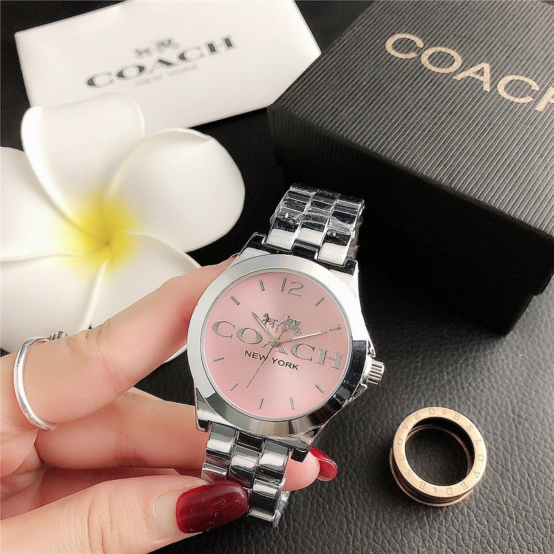 Đồng Hồ Quartz 2021 Nhãn Hiệu Coach Cổ Điển 100% Real Shot Logo Ch Cho Nam Và Nữ