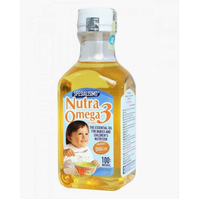 Dầu cá hồi Nutra Omega 3 240ml cho bé ăn dặm từ 7 tháng đến 8 tuổi