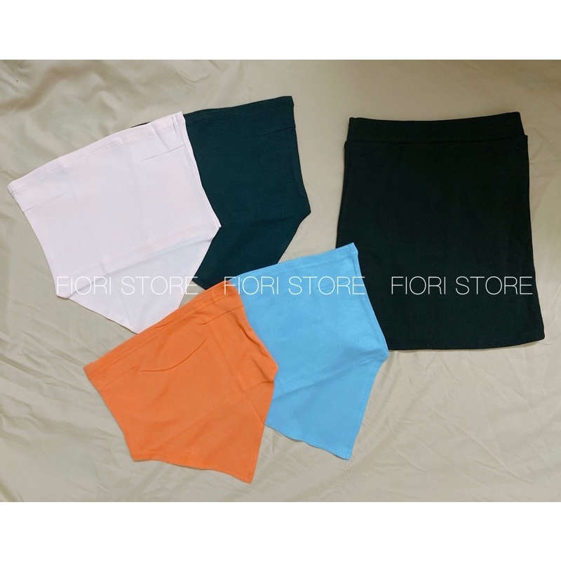 Set áo croptop ống vạt tam giác phối hợp chân váy ôm body siêu hắc dáng 231 FIORI STORE