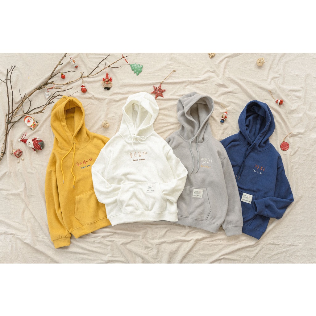 Áo hoodie thêu MADELEN nỉ bông dáng freesize nhiều màu