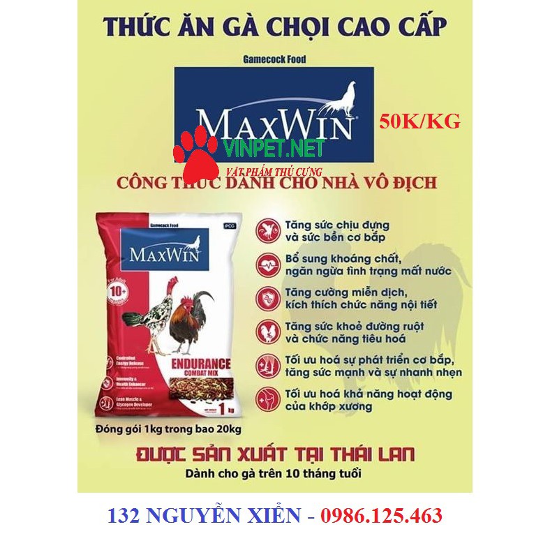THỨC ĂN CHO GÀ CHỌI MAXWIN - THỨC ĂN GÀ ĐÁ - Gói 1kg