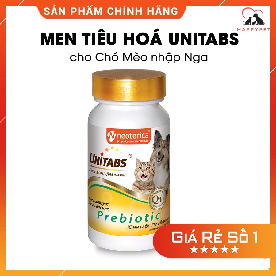 Men tiêu hoá Unitabs bổ sung prebiotic cho chó mèo nhập Nga