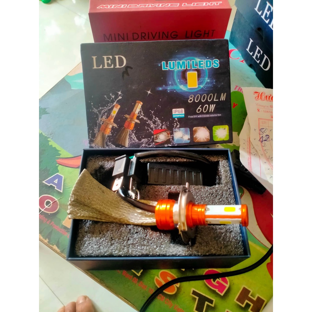 Đèn Pha Led 3 Tim Xe Máy Siêu Sáng Tản Nhiệt Đuôi Nhôm-CYT Chính Hãng 36W