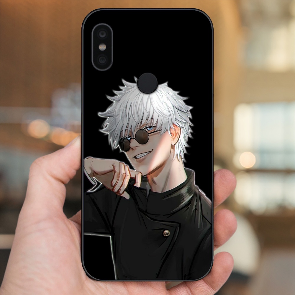 Ốp lưng Xiaomi Redmi Note 6 Pro viền đen in hình Satoru Jujutsu Kaisen