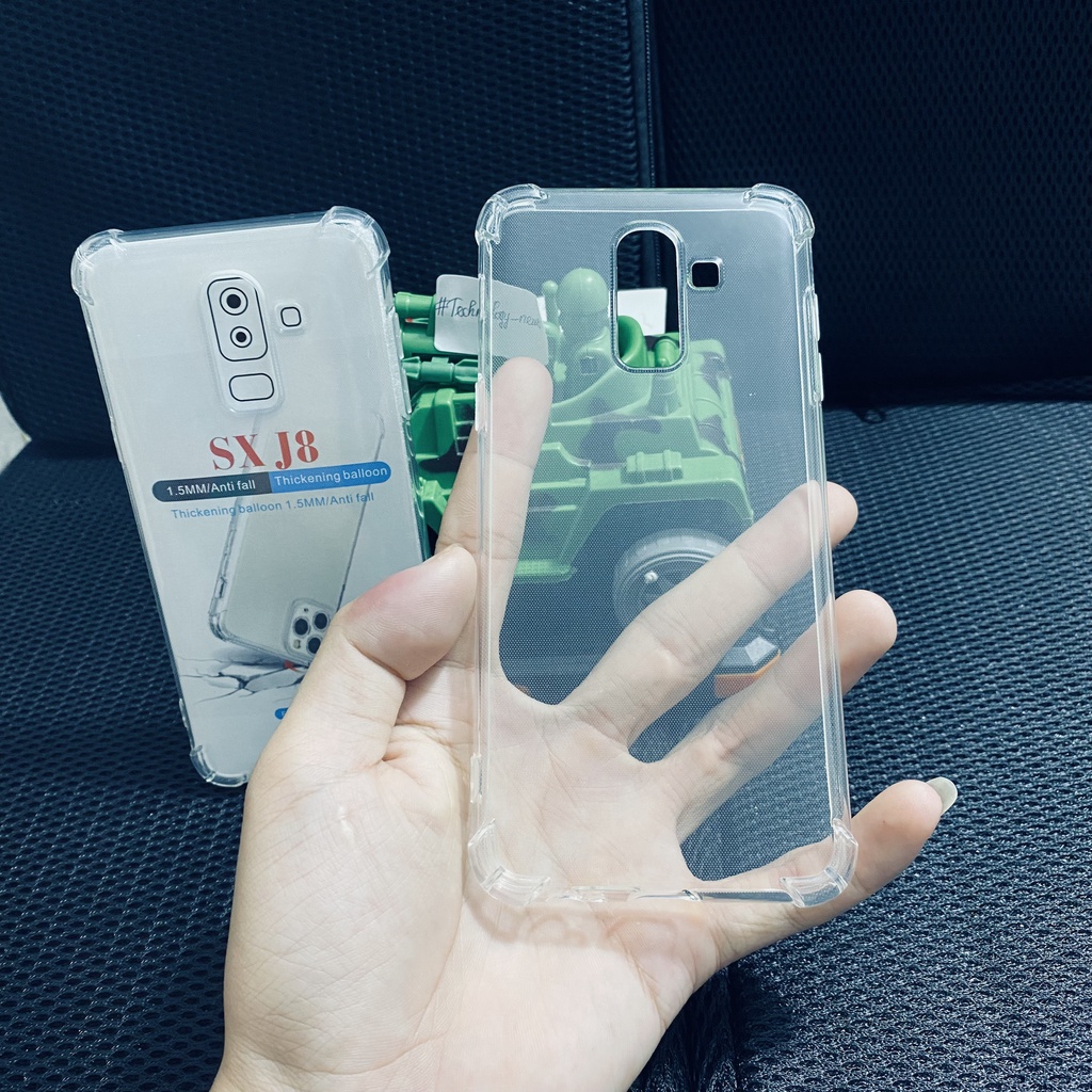 Ốp lưng chống sốc Samsung J8 2018/ J8 plus trong suốt cao cấp, dày dặn, bo 4 góc