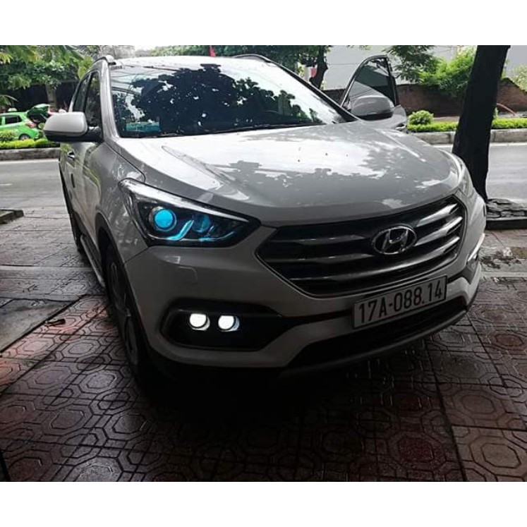 Bộ 2 đèn mắt quỷ độ bi cầu xenon xe máy ô tô 3 inch dải 15 led GIÁ 2 CHIẾC nhiều màu thời trang