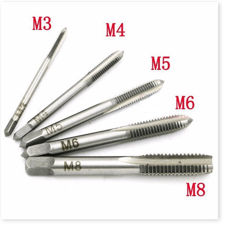 Bộ 5 Mũi khoan taro cắt ren, tạo ren xoắn M3 - M8 từ thép chống gỉ