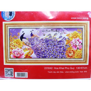 tranh thêu hoa khai phú quý 223042