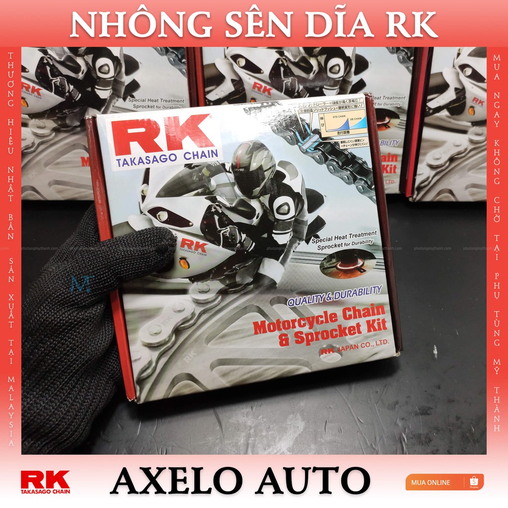 Nhông sên dĩa RK xe Axelo côn tự động thương hiệu Nhật Bản