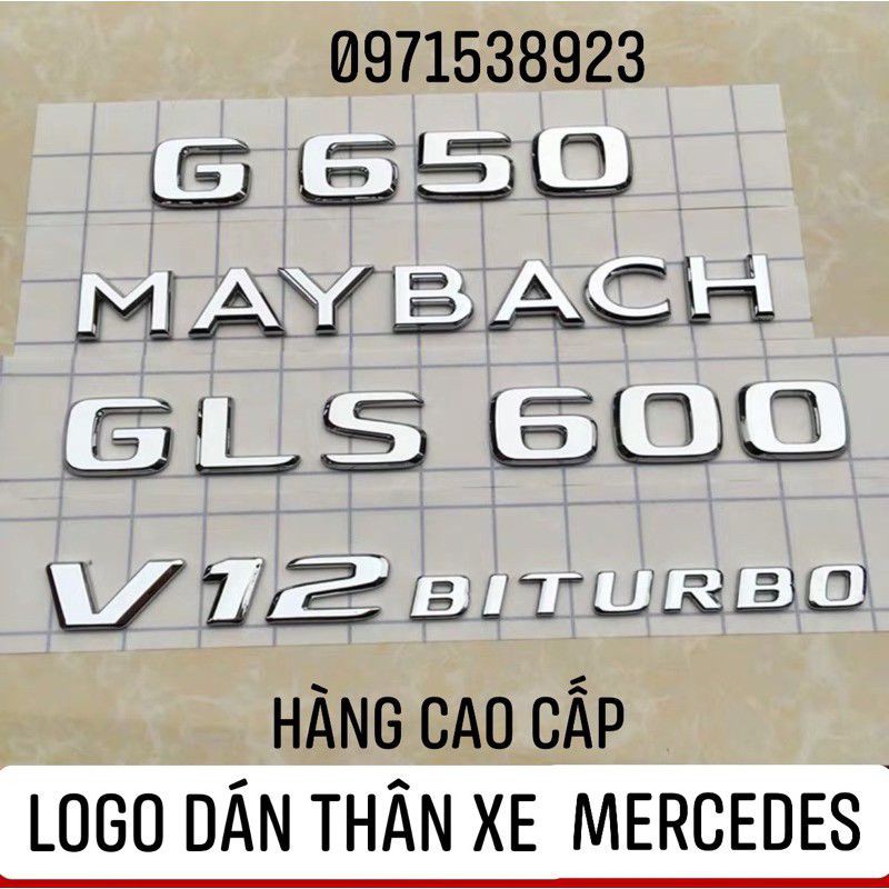 logo chữ dán đuôi xe mercedes-benz S450 S560 S680 S320L S350L S400L S500L dán