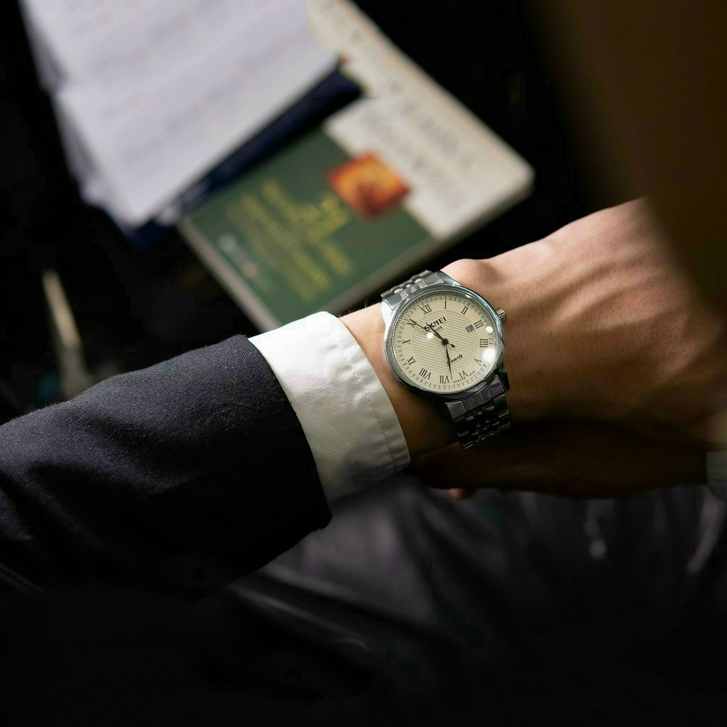 Đồng hồ đeo tay nam, đồng hồ nam dây kim loại SKMEI mặt tròn cao cấp, phong cách công sở, thời trang cao cấp giá siêu rẻ