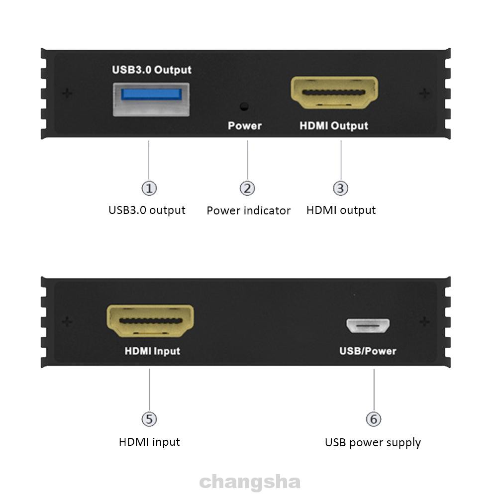 [ kho sẵn sàng ]4K 1080P Multifunction Aluminium Alloy Live Streaming HDMI To USB3.0 Online Teaching Local Loop Out Video Capture Card