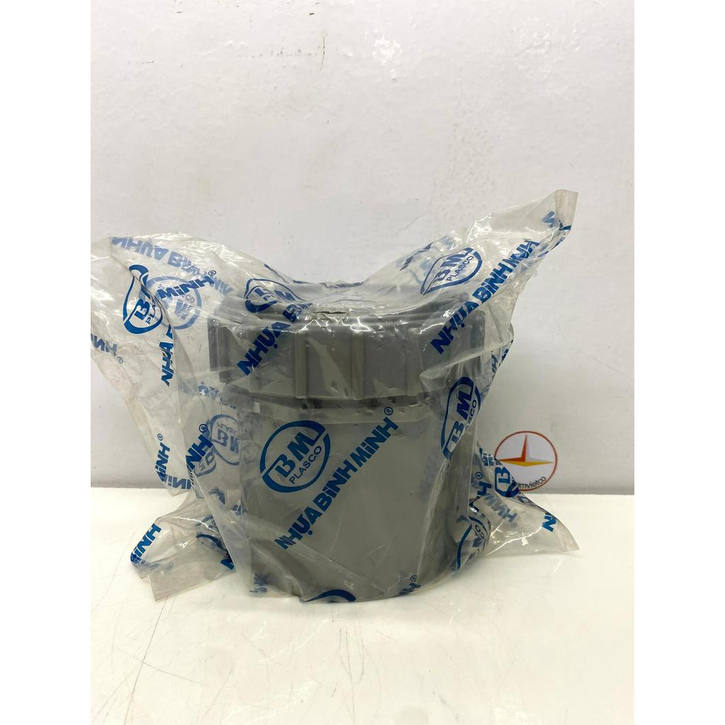 Bít xả ren ngoài/Male threaded clean out phi 140 nhựa PVC Bình Minh_BXRN140