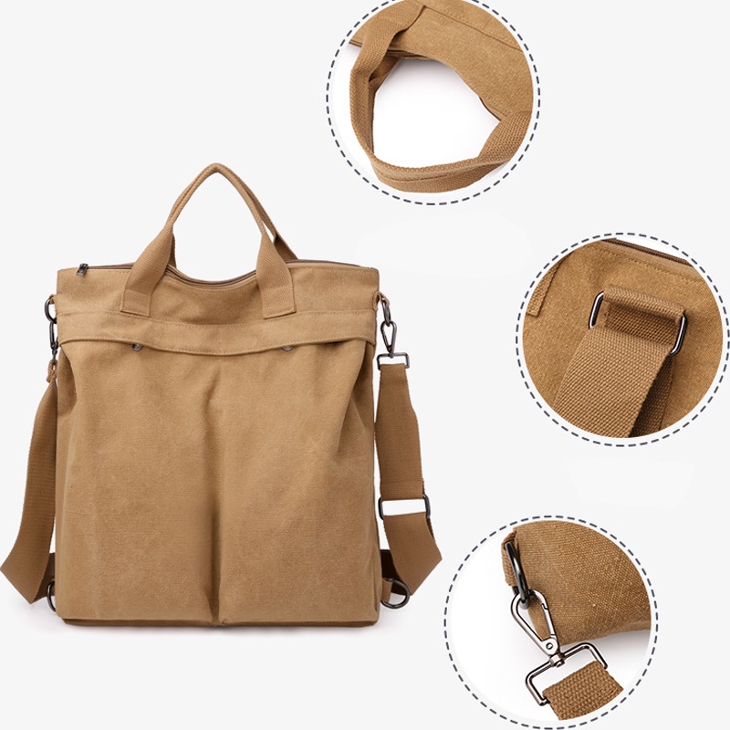 Túi vải canvas công sở mang được 3 kiểu