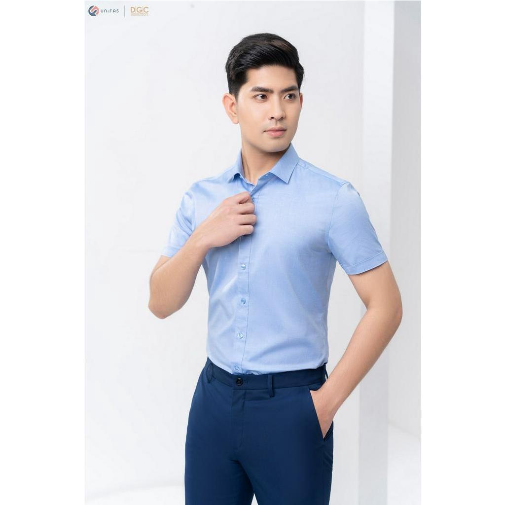 Áo sơ mi ngắn tay DGC-SASNBC26M chất liệu cotton 100%, Slim fit, thoáng mát, thấm hút mồ hôi tốt