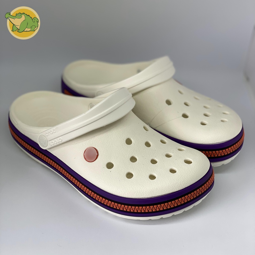 Dép CROCS BAND ZIPPER TRẮNG Nam Nữ Êm Nhẹ, Mềm và Không Mùi