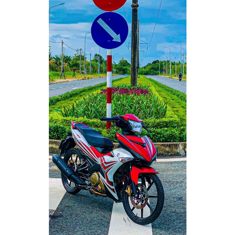 Tem trùm Exciter 150 yamaha trắng đỏ - Độ dán team trùm decal xe máy - Team trùm ex decal rẻ đẹp và chất trắng đỏ
 trắng