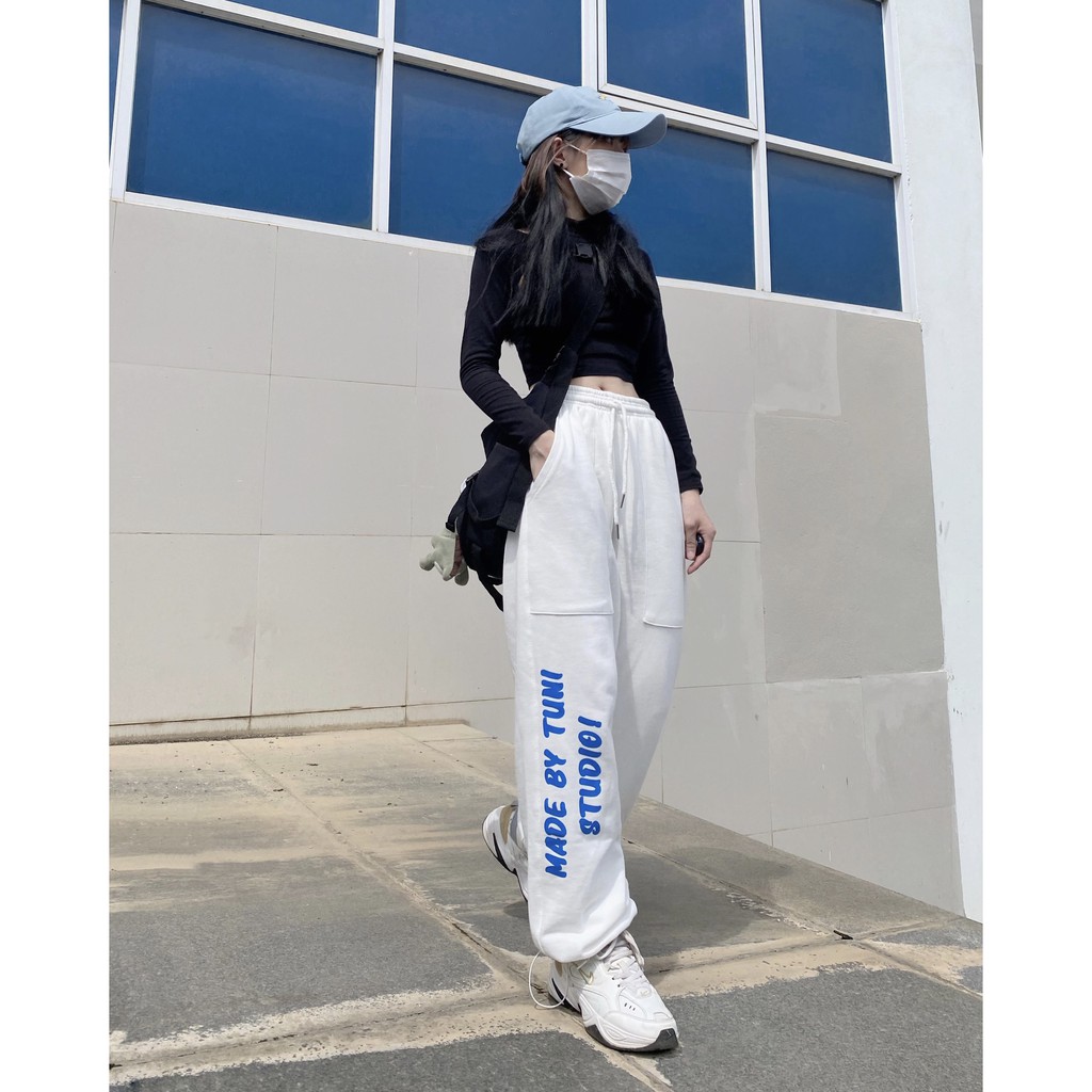 Quần Dài Thun Ống Suông Dáng Rộng Unisex TUNI PANT 2 Màu Đen, Trắng - Tuni Store