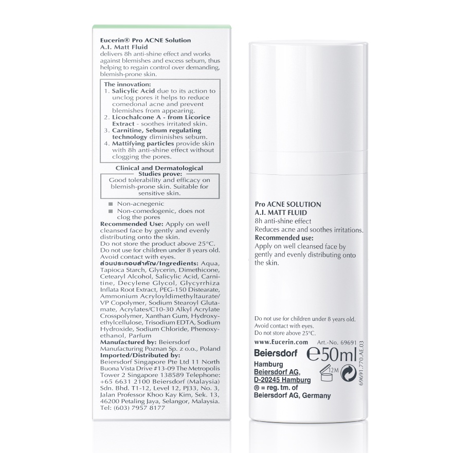Kem dưỡng Eucerin giảm mụn ProAcne Solution A.I Matt Fluid 50ml Cocolux