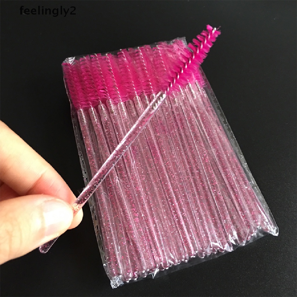 Túi 50 cọ chải lông mi mascara dùng một lần trong suốt lấp lánh dành cho trang điểm làm đẹp