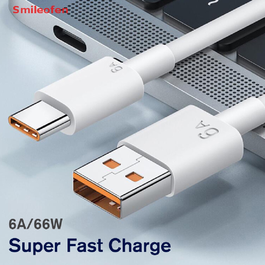 Dây Cáp Sạc Nhanh USB Type-c 2M 6A 66W Cho xiaomi Samsung Huawei