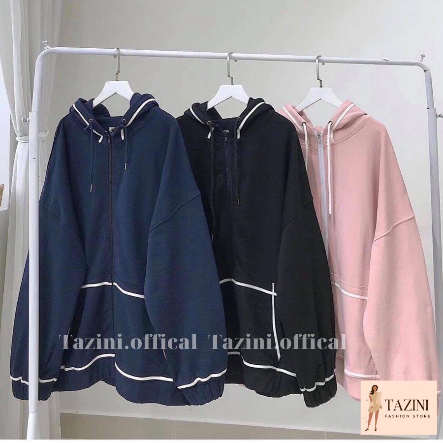 [Video + Ảnh Thật] Áo Khoác Nữ Viền Trắng 3 Màu Chất Nỉ Ngoại Form Rộng TaZiNi - Mã 462 | BigBuy360 - bigbuy360.vn