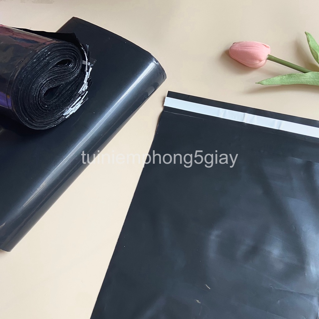 [1Kg–Màu đen bóng-Đủ size] Túi gói hàng niêm phong tự dính - túi đóng hàng chuyển phát nhanh có sẵn keo dính – 5 GIÂY