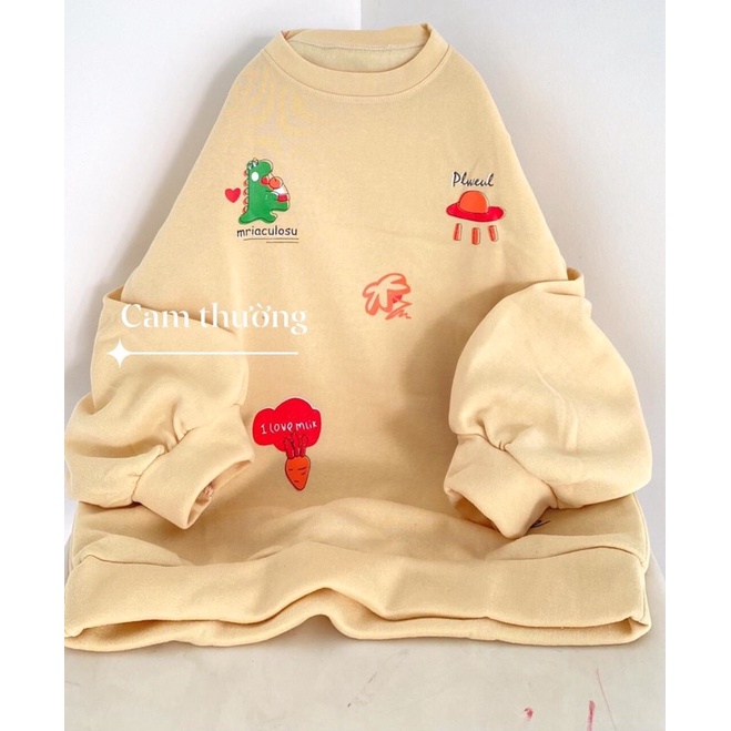 Áo Sweater in hình khủng long chất nỉ hot hit Nam Nữ