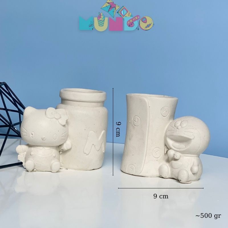 Tượng tô màu cao cấp chọn mẫu SIZE L ỐNG ĐỰNG BÚT, tượng thạch cao MUNDO