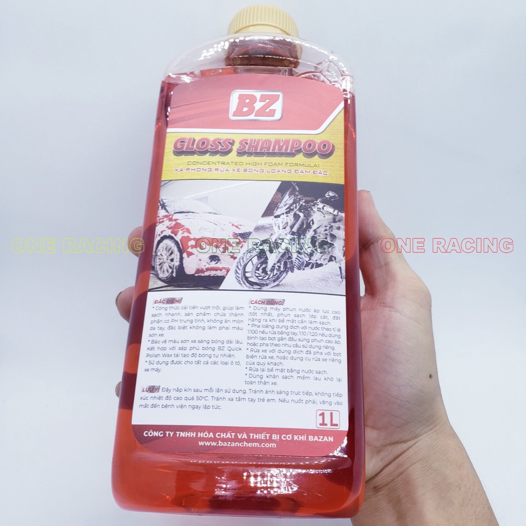 Xà bông BZ nước rửa xe Gloss Shampoo thế hệ mới siêu bọt rửa cực sạch, công nghệ châu âu, mùi thơm nhẹ