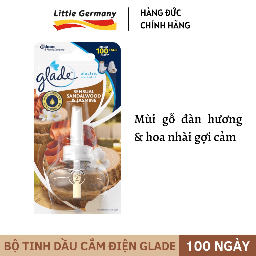 Máy khuếch tán tinh dầu cắm điện Glade - Tặng kèm chai tinh dầu gồ đàn hương &amp; hoa nhài 20ml