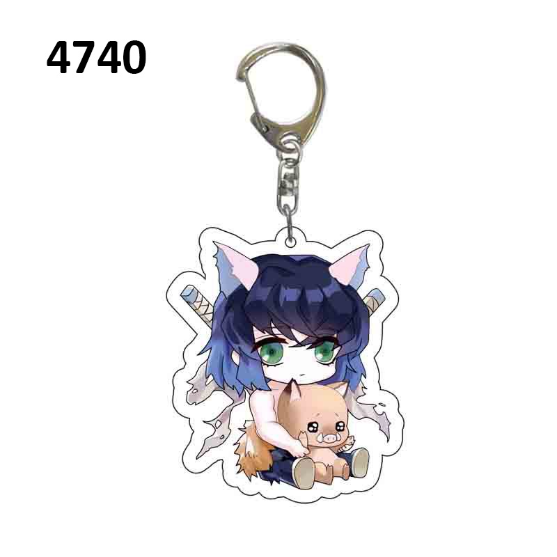 Demon slayer Móc Chìa Khóa Bằng acrylic Hình Tai Thỏ tanjirou nezuko zenitsu inosuke anime Nhật Bản