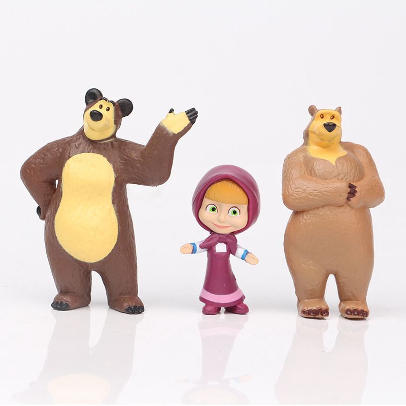 Set 10 Mô Hình Búp Bê Masha Và The Bear Dễ Thương