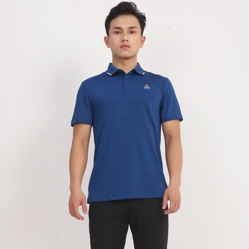 Áo Polo Nam Ngắn Tay Cổ Bo Dệt Phối Kẻ, Chất Liệu Thoáng Khí, Nhanh Khô, Không Bai Xù, Co Giãn Tốt AM SPORT1 PLM211