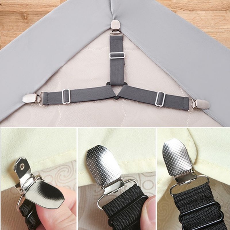 (Bộ 4 cái) Kẹp ga trải giường chống xê dịch cố định và giữ phẳng drap ga phủ giường Giadung_10k (KK4)