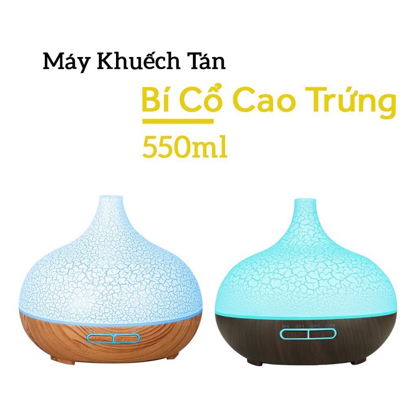 Máy xông tinh dầu bí cổ cao tặng kèm remot, bảo hành 6 tháng