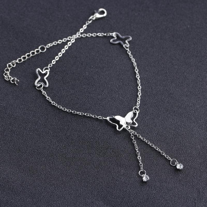 Korean Fashion Temperament Butterfly Single Diamond Tassel Foot Chain Summer Yoga Beach Leg Bracelet Handmade Anklet | BigBuy360 - bigbuy360.vn