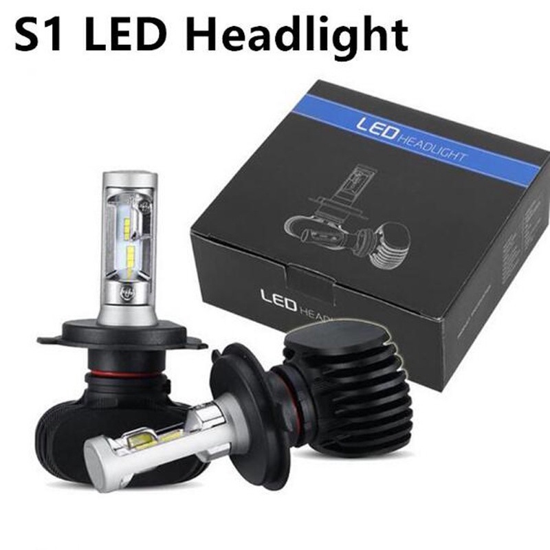 Set 2 Đèn Pha LED S1 H1 H11 H7 9005 9006 H4 Hi / lo 50W 8000LM Cho Xe Hơi