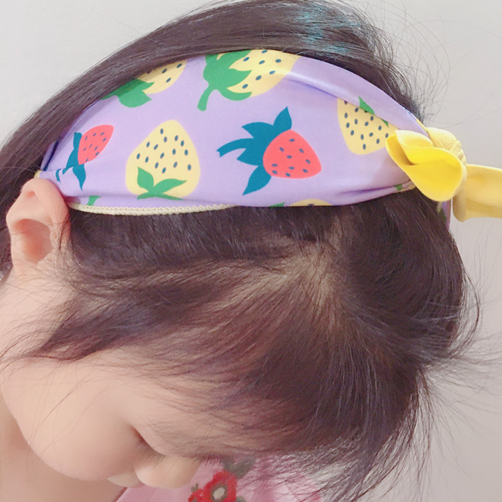 Băng Đô Đính Nơ Họa Tiết Trái Cây Xinh Xắn Cho Bé Gái